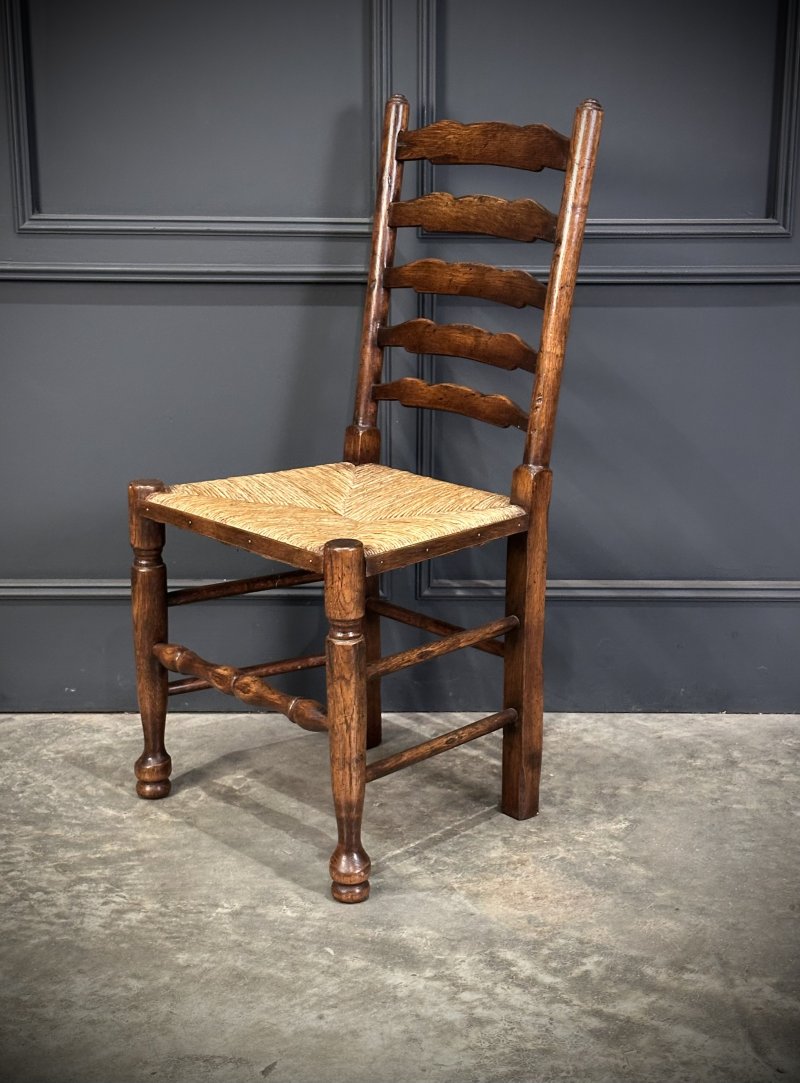 Set of Eight Ladder Back Dining Chairs - Image 5