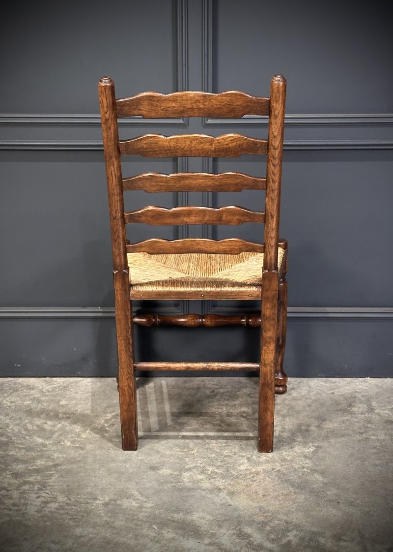 Set of Eight Ladder Back Dining Chairs - Image 7