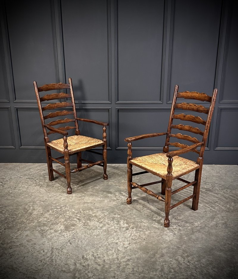 Set of Eight Ladder Back Dining Chairs - Image 14