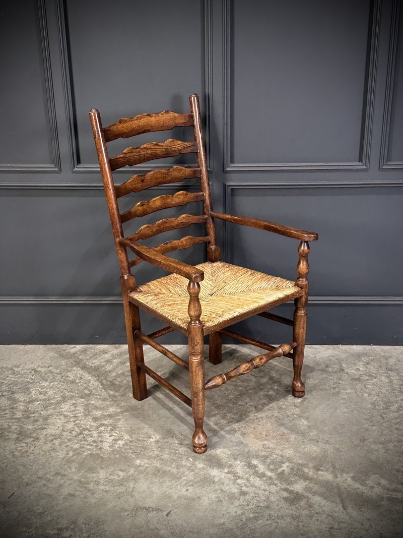 Set of Eight Ladder Back Dining Chairs - Image 15