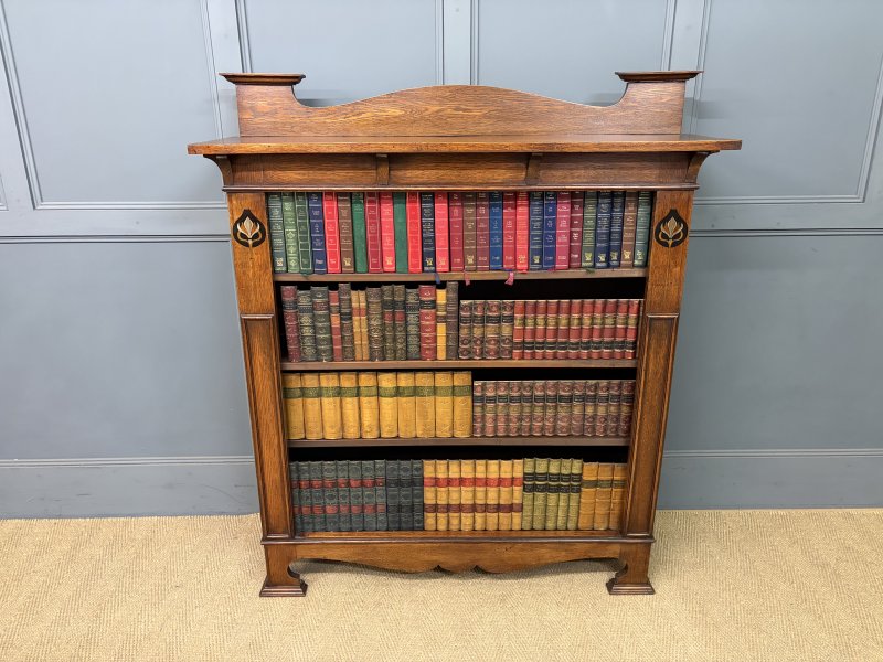 Arts & Crafts Oak Open Bookcase