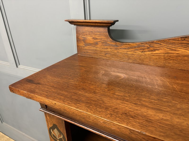 Arts & Crafts Oak Open Bookcase - Image 4