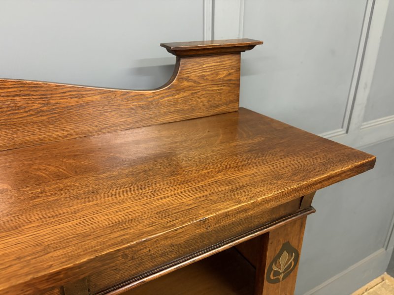 Arts & Crafts Oak Open Bookcase - Image 5