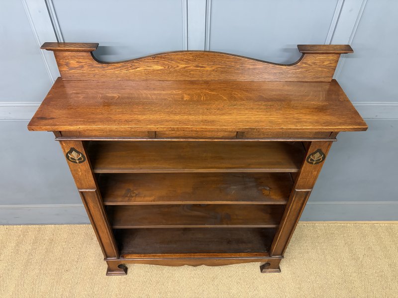 Arts & Crafts Oak Open Bookcase - Image 14