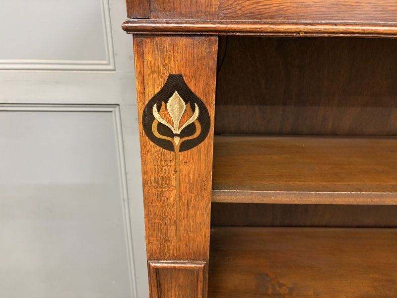 Arts & Crafts Oak Open Bookcase - Image 2