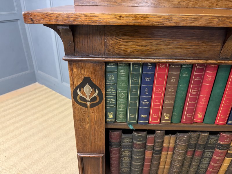 Arts & Crafts Oak Open Bookcase - Image 13
