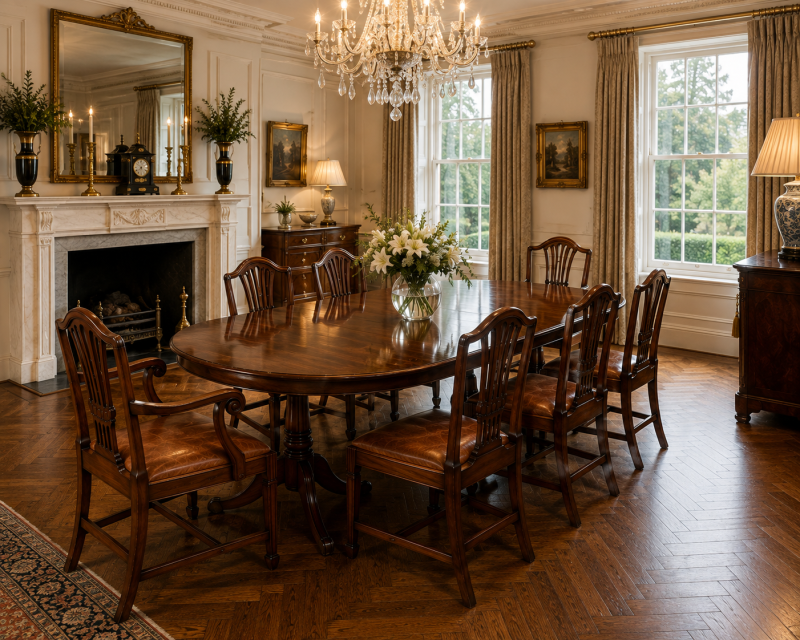 Antique Set of 8 Victorian Mahogany Shield Back Hepplewhite Style Dining Chairs Carvers Original Tan Leather - Image 2