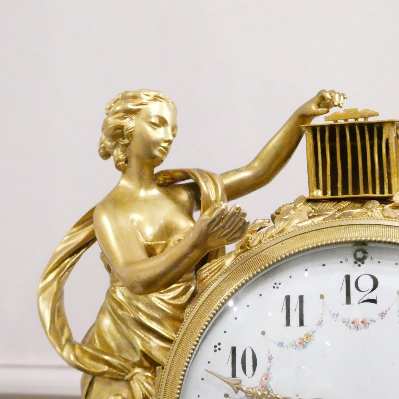 French Louis XVI Style Gilt Bronze & Marble Mantel Clock - Image 3
