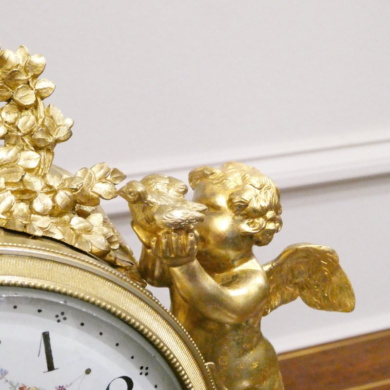 French Louis XVI Style Gilt Bronze & Marble Mantel Clock - Image 6