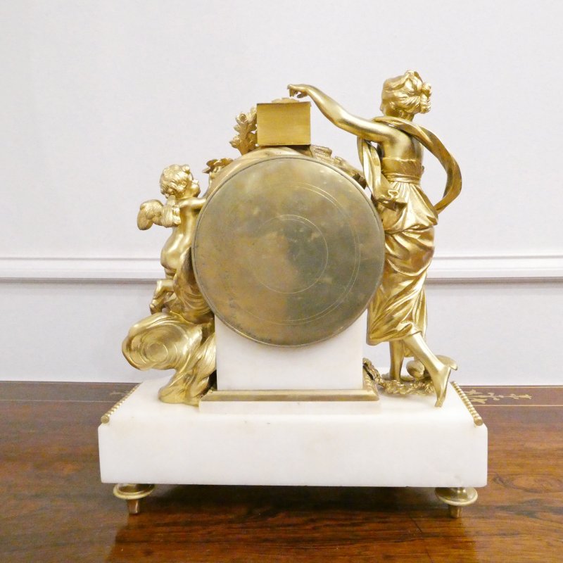 French Louis XVI Style Gilt Bronze & Marble Mantel Clock - Image 13