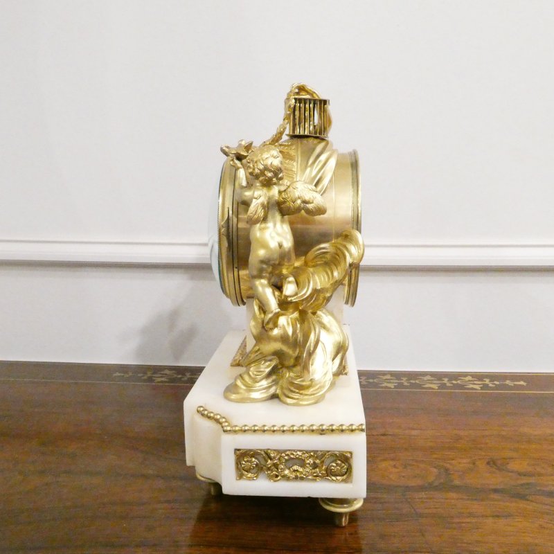 French Louis XVI Style Gilt Bronze & Marble Mantel Clock - Image 12