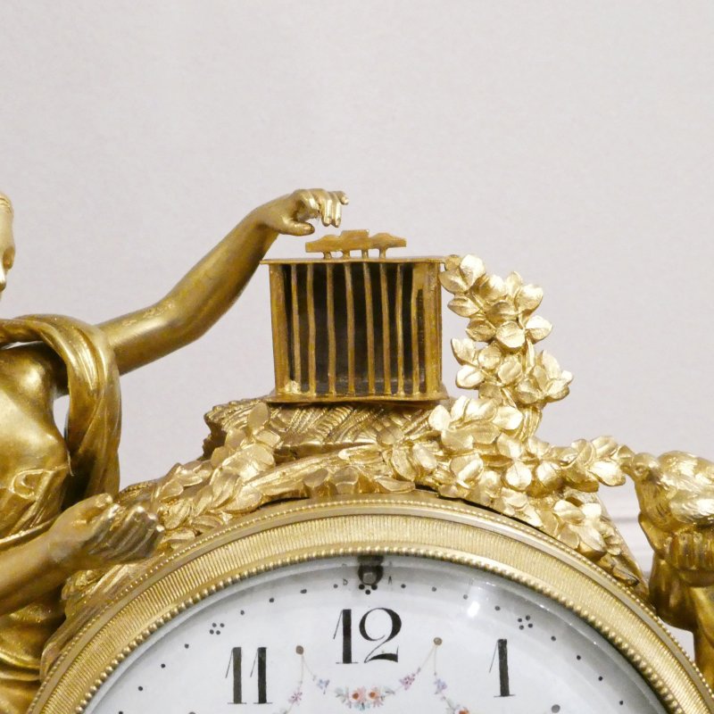 French Louis XVI Style Gilt Bronze & Marble Mantel Clock - Image 7