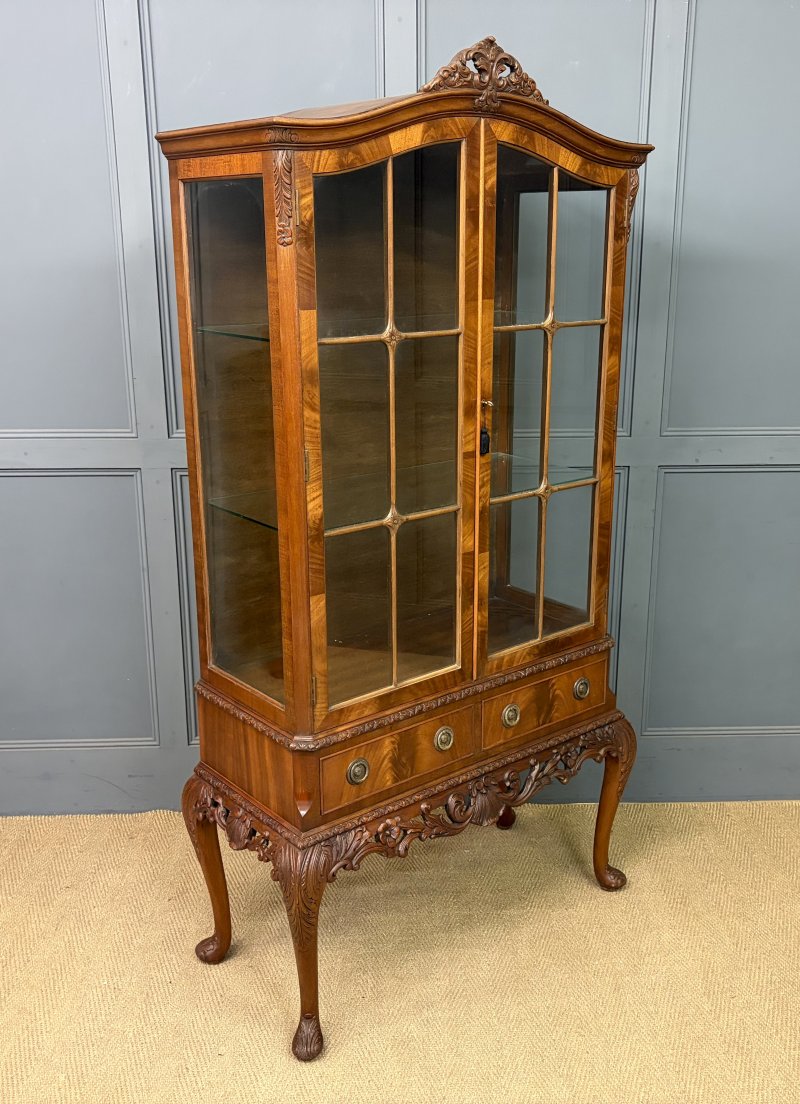 Queen Anne Style Display Cabinet by Maple & Co.