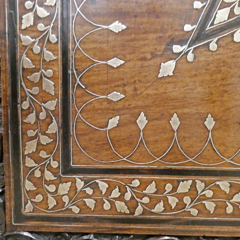 Late 19th Century Hoshiarpur Brass Inlaid Square Side Table - Image 6