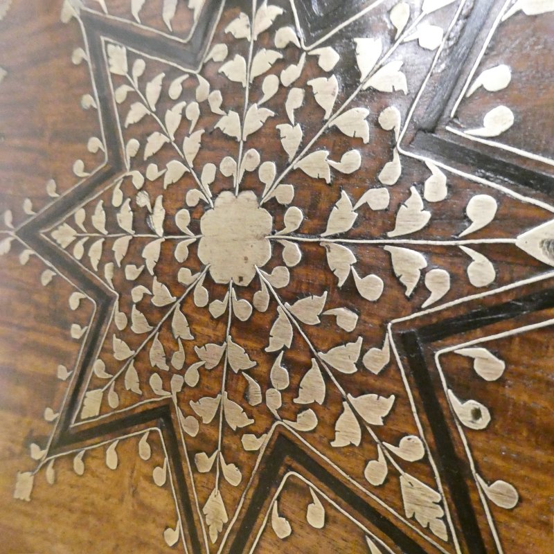 Late 19th Century Hoshiarpur Brass Inlaid Square Side Table - Image 4
