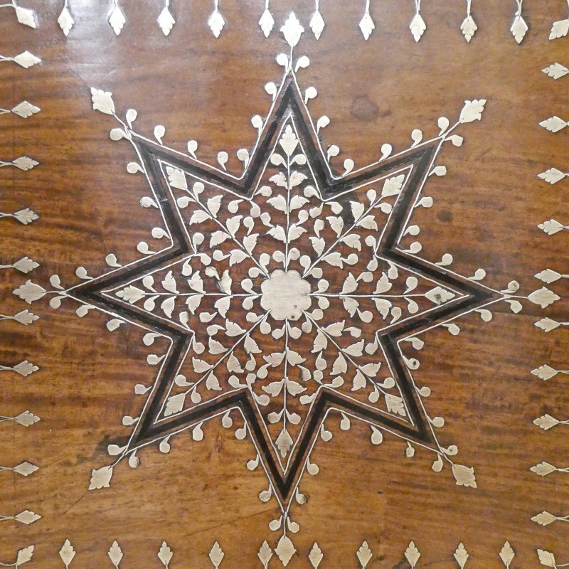 Late 19th Century Hoshiarpur Brass Inlaid Square Side Table - Image 3