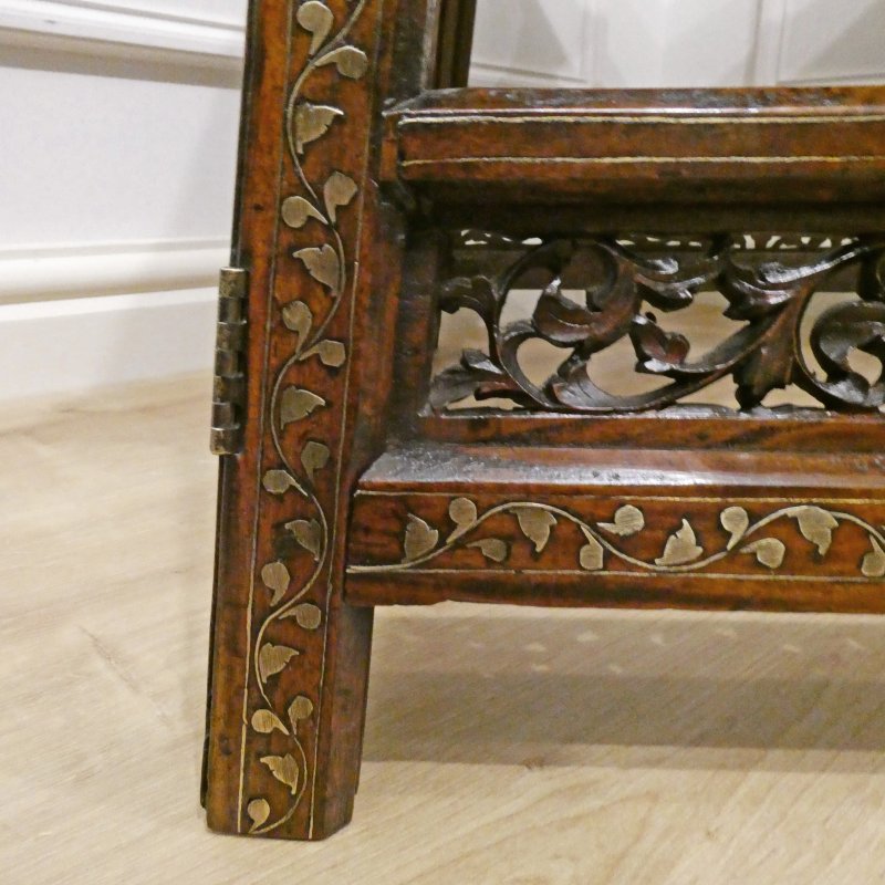 Late 19th Century Hoshiarpur Brass Inlaid Square Side Table - Image 17