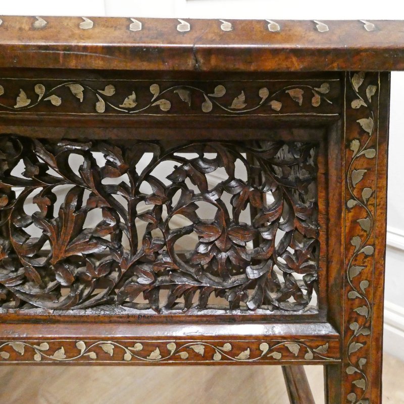 Late 19th Century Hoshiarpur Brass Inlaid Square Side Table - Image 13