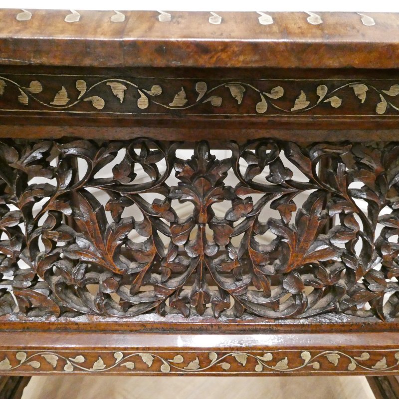 Late 19th Century Hoshiarpur Brass Inlaid Square Side Table - Image 11