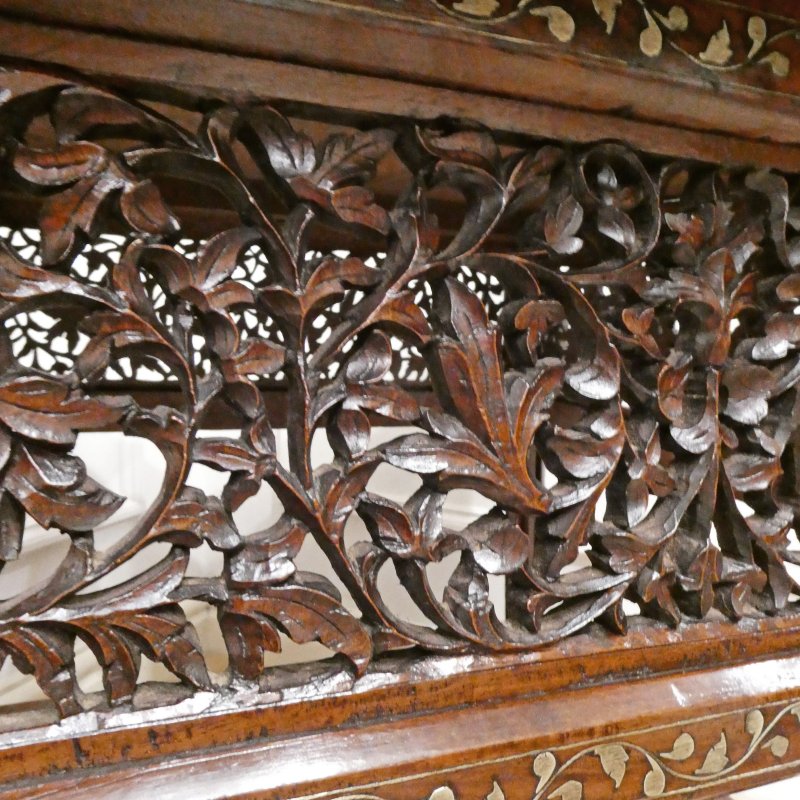 Late 19th Century Hoshiarpur Brass Inlaid Square Side Table - Image 12