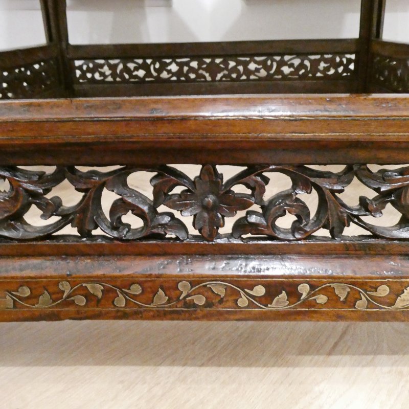 Late 19th Century Hoshiarpur Brass Inlaid Square Side Table - Image 15