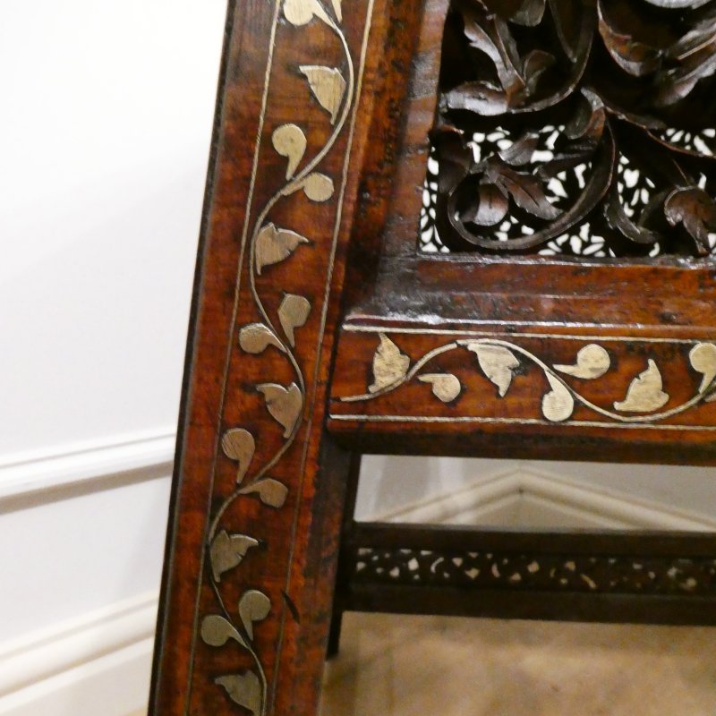 Late 19th Century Hoshiarpur Brass Inlaid Square Side Table - Image 19