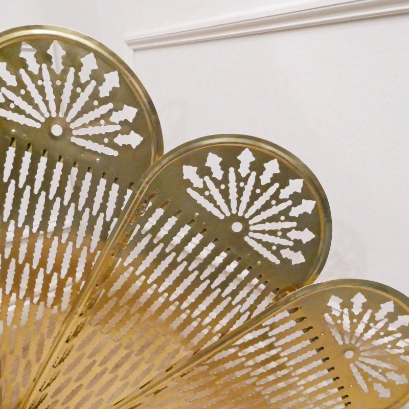 French Brass Peacock Fire Guard - Image 2