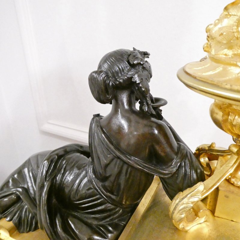 French Louis XVI Style Bronze & Marble Mantel Clock by Vincenti - Image 12