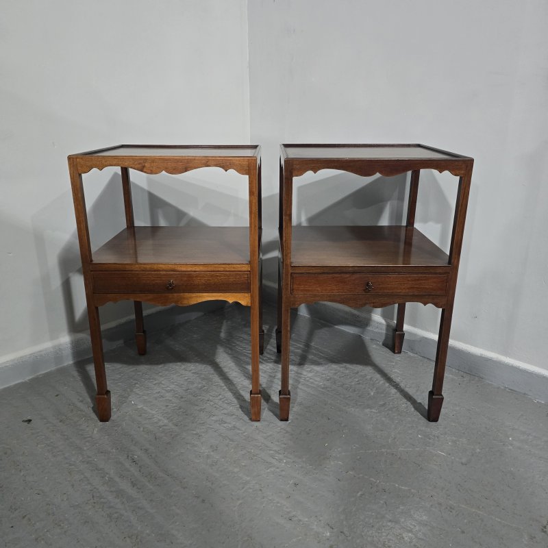 Pair Georgian Mahogany Bedside Lamp Tables - Image 7