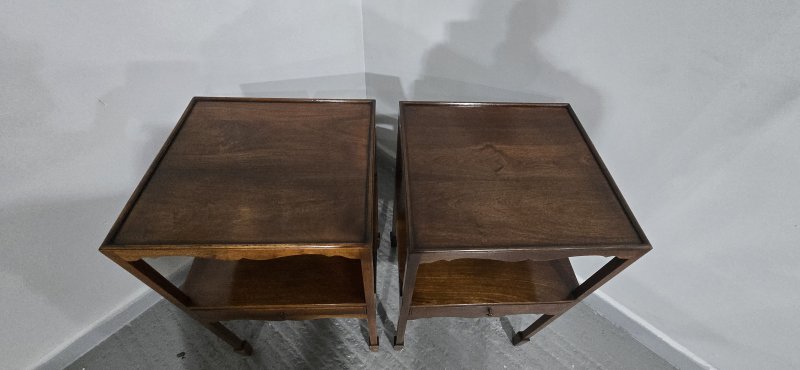 Pair Georgian Mahogany Bedside Lamp Tables - Image 9