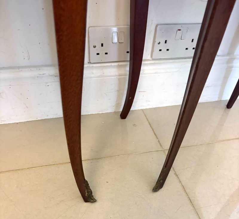 Antique Pair French Kingwood Marquetry Inlaid Marble Top Bedside Cabinets Nightstands - Image 16