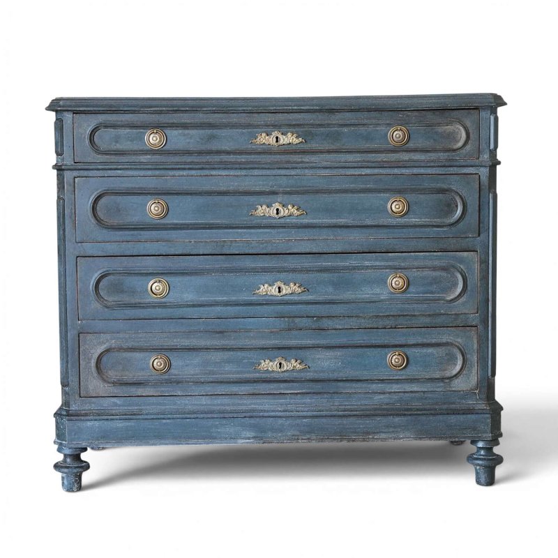Late 19th Century French Louis XVI Revival Painted Chest of Drawers | Four Drawer Commode