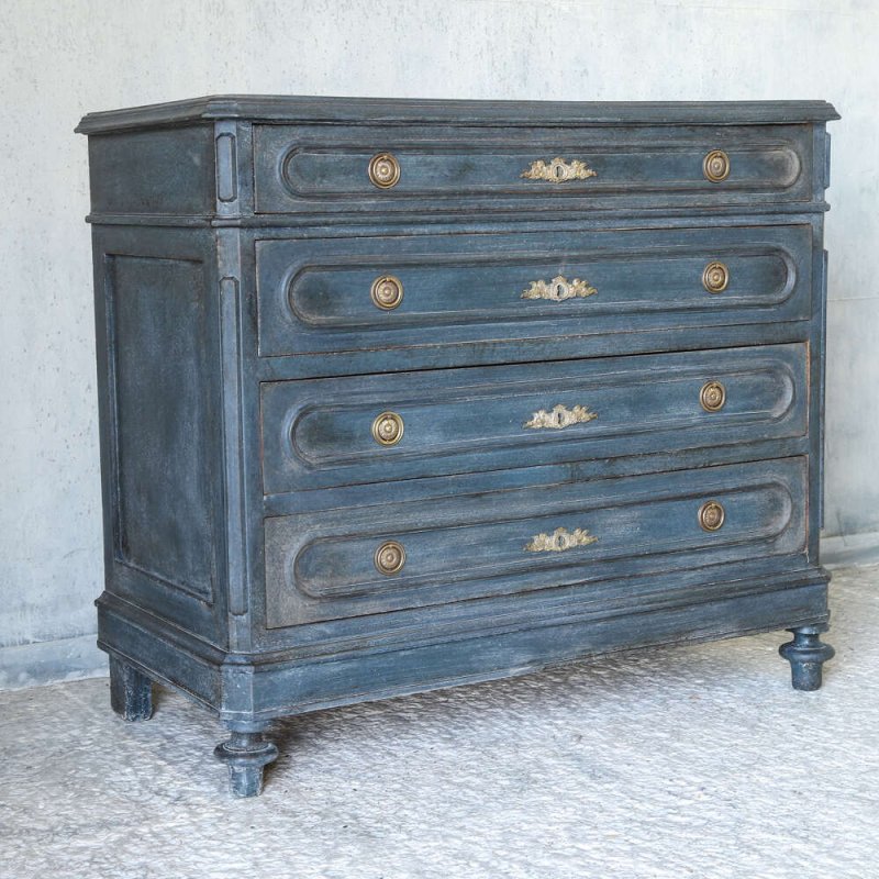 Late 19th Century French Louis XVI Revival Painted Chest of Drawers | Four Drawer Commode - Image 4