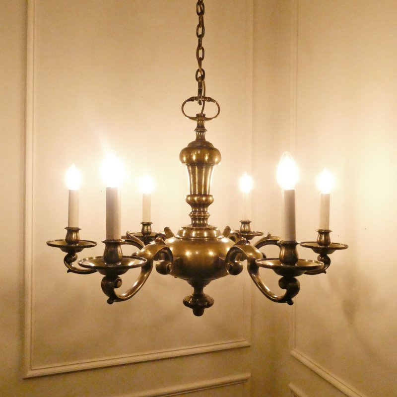 Large Edwardian Brass Chandelier Attributed to Faraday & Son - Image 2