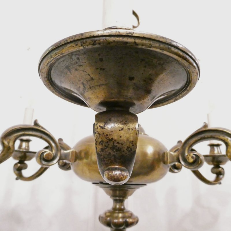 Large Edwardian Brass Chandelier Attributed to Faraday & Son - Image 4