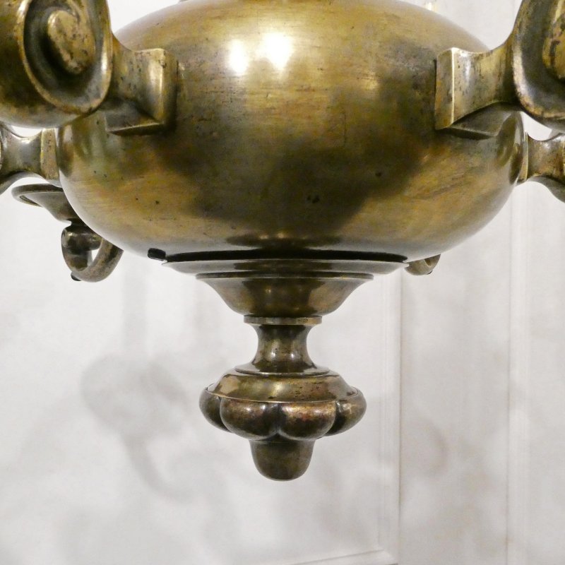 Large Edwardian Brass Chandelier Attributed to Faraday & Son - Image 14