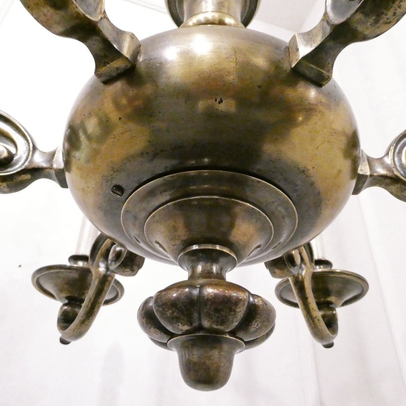 Large Edwardian Brass Chandelier Attributed to Faraday & Son - Image 15