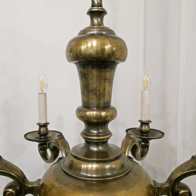 Large Edwardian Brass Chandelier Attributed to Faraday & Son - Image 10