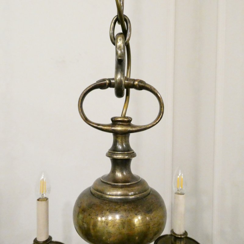 Large Edwardian Brass Chandelier Attributed to Faraday & Son - Image 12