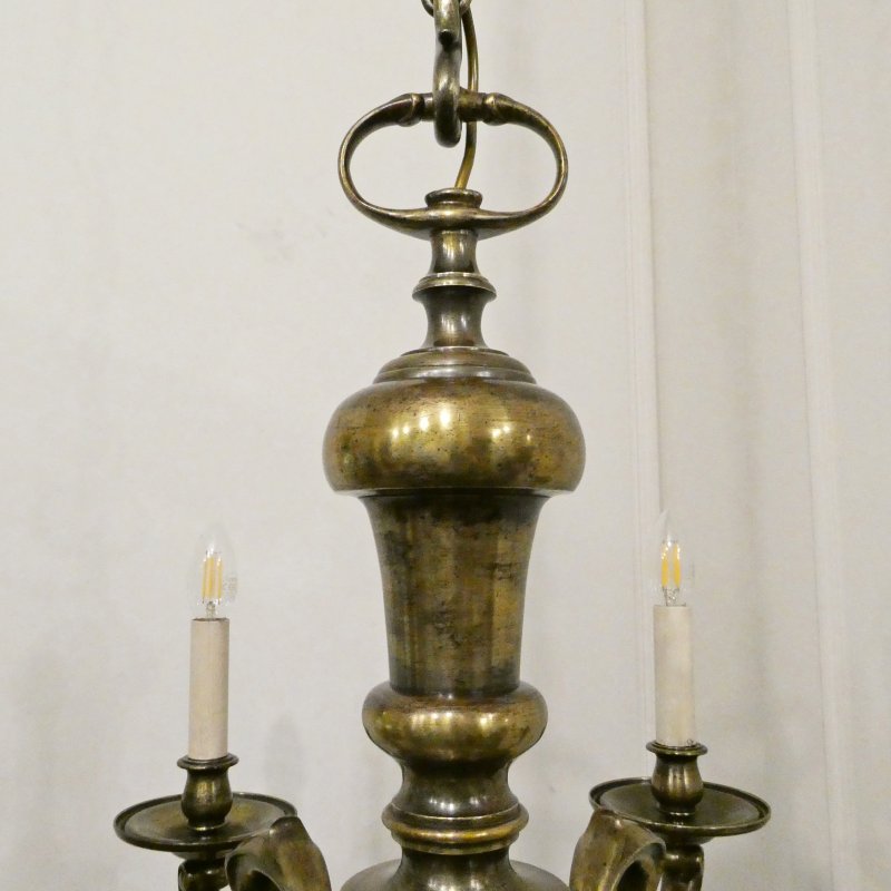 Large Edwardian Brass Chandelier Attributed to Faraday & Son - Image 11