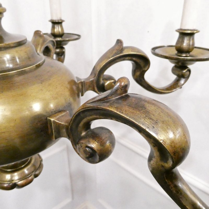 Large Edwardian Brass Chandelier Attributed to Faraday & Son - Image 8