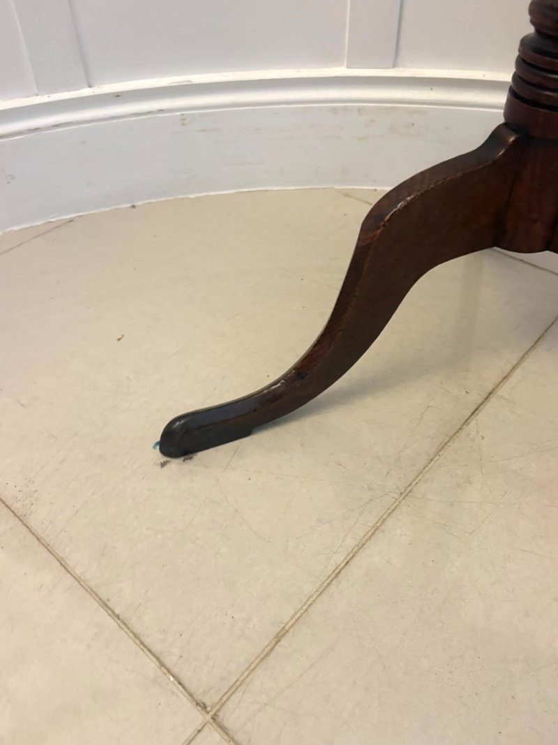 Antique Georgian Burr Oak Tripod Tilt Top Lamp Occasional Table Circa 1780 - Image 11