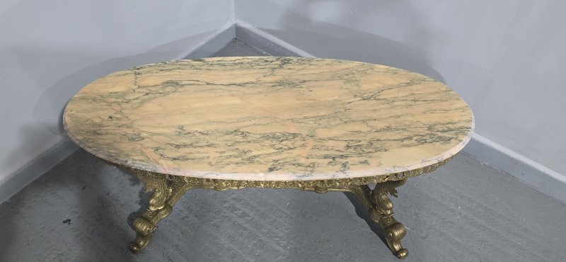 Super Gilt Brass and Marble Coffee Table - Image 3