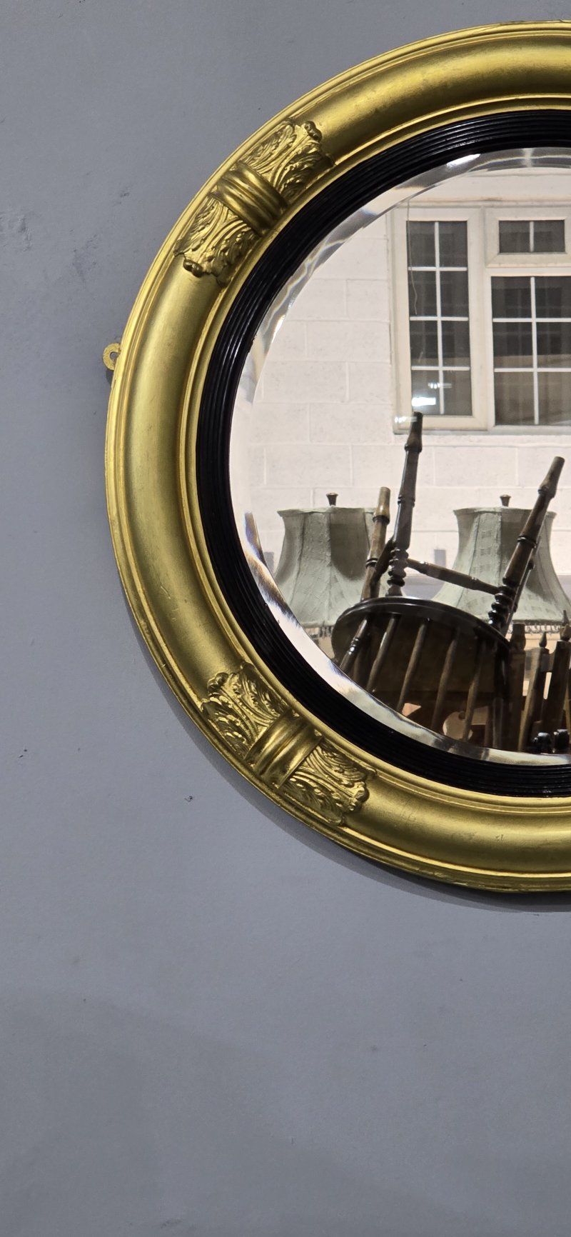 Round Gilt Regency Mirror - Image 3