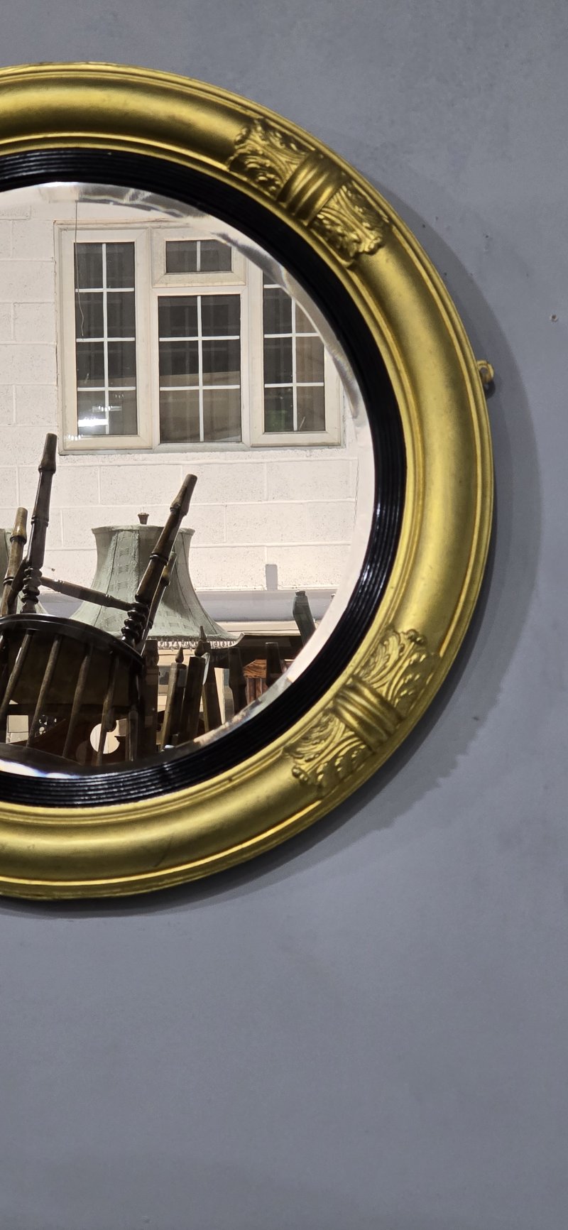 Round Gilt Regency Mirror - Image 4