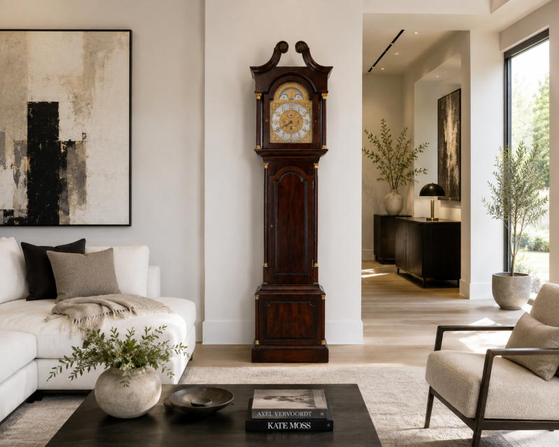 Antique Victorian Mahogany Eight Bell Musical Grandfather Clock by Winsor Bishop Norwich - Image 2