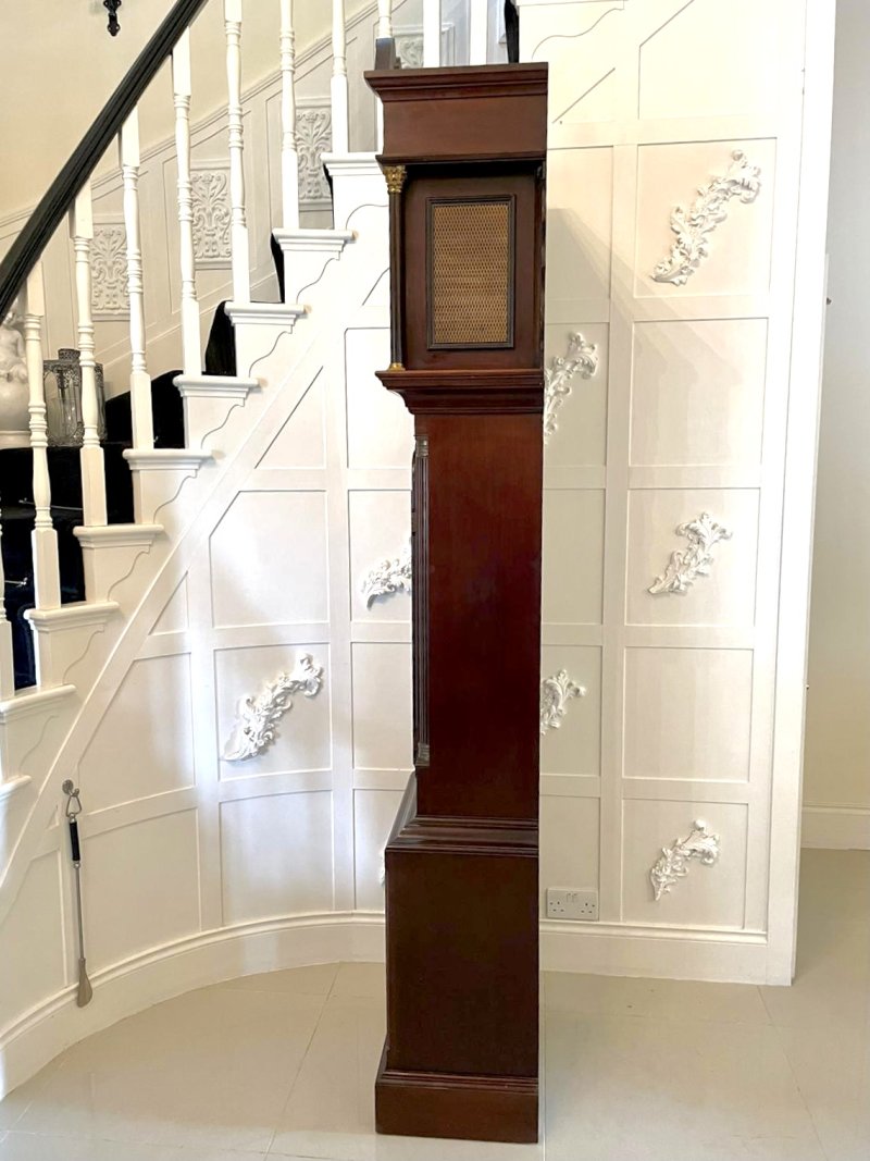 Antique Victorian Mahogany Eight Bell Musical Grandfather Clock by Winsor Bishop Norwich - Image 3