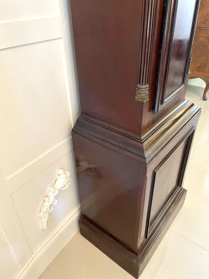 Antique Victorian Mahogany Eight Bell Musical Grandfather Clock by Winsor Bishop Norwich - Image 9