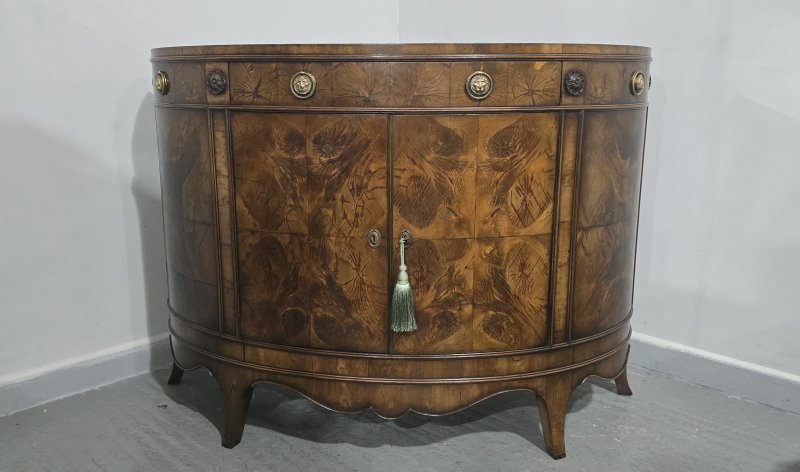 Rare Yew Wood Demi Lune Side Cabinet - Image 6