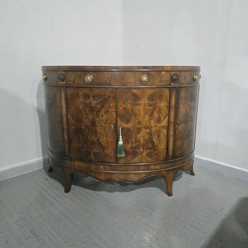 Rare Yew Wood Demi Lune Side Cabinet - Image 7